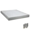 TAPIKIT - Sommier Tapissier Démontable 2x20 Lattes 160x200cm Lin + Pieds Carrés Argent 15cm