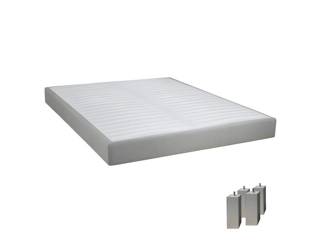TAPIKIT - Sommier Tapissier Démontable 2x20 Lattes 160x200cm Lin + Pieds Carrés Argent 15cm 3 TAPIKIT - Sommier Tapissier Démontable 2x20 Lattes 160x200cm Lin + Pieds Carrés Argent 15cm