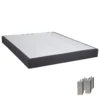 TAPIKIT - Sommier Tapissier Démontable 2x20 Lattes 140x190cm Anthracite + Pieds Carrés Argent 15cm -Sominova Soldes Boutique sommier 9010251