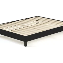 Sommier à Lattes 90x190 Tissu Déco Noir - Axel -Sominova Soldes Boutique sommier 9010553