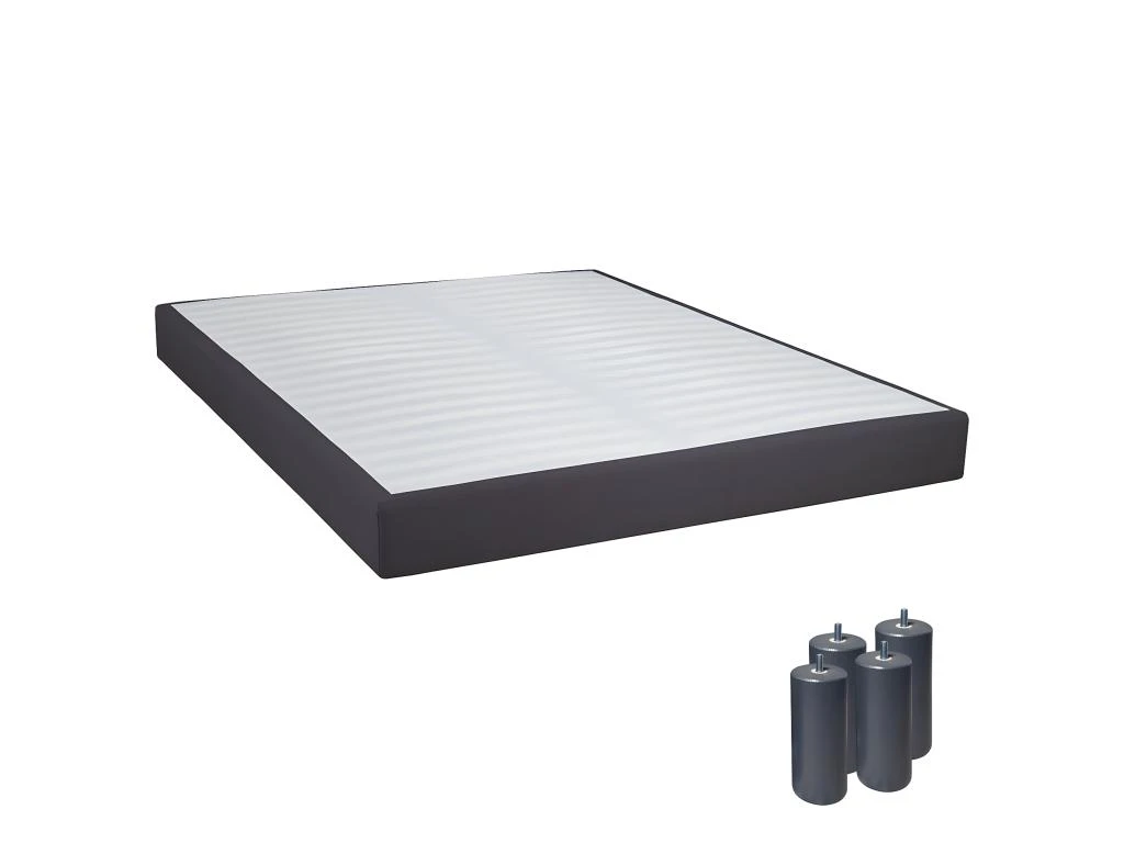 TAPIKIT - Sommier Tapissier Démontable 2x20 Lattes 160x200cm Anthracite + Pieds Anthracites 15cm 3 TAPIKIT - Sommier Tapissier Démontable 2x20 Lattes 160x200cm Anthracite + Pieds Anthracites 15cm