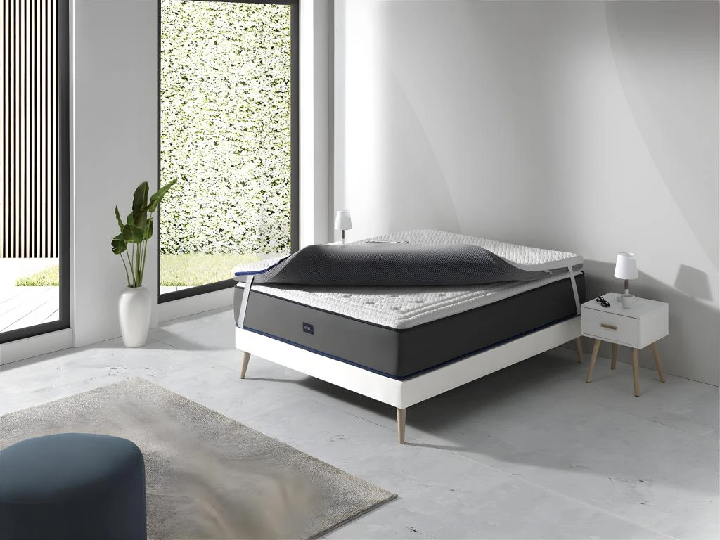 SHAULA Sur Matelas Mousse A Memoire De Forme 150X190 JENO, Epaisseur 8 CM, Dehoussable, Adaptable. 4 SHAULA Sur Matelas Mousse A Memoire De Forme 150X190 JENO, Epaisseur 8 CM, Dehoussable, Adaptable. – Image 2