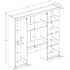 Pont De Lit ANTERO II - 6 Portes - Avec Armoires Et Rangements - L.200 Cm - Chêne Et Ivoire 12 Pont De Lit ANTERO II - 6 Portes - Avec Armoires Et Rangements - L.200 Cm - Chêne Et Ivoire -Sominova Soldes Boutique tete de lit enfant 435423