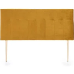 Tête De Lit Tapissée Napoles 160x100 Cm Moutarde, Velours, Pieds En Bois 9 Tête De Lit Tapissée Napoles 160x100 Cm Moutarde, Velours, Pieds En Bois -Sominova Soldes Boutique tete de lit et pont de lit 10446975
