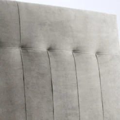 Tête De Lit Tapissée Napoles 140x100 Cm Gris, Velours, Pieds En Bois -Sominova Soldes Boutique tete de lit et pont de lit 10724457