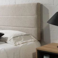 Tête De Lit Tapissée Miconos 140x60 Cm Couleur Beige, 8 Cm D'épaisseur -Sominova Soldes Boutique tete de lit et pont de lit 10756221