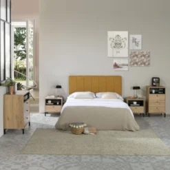 Tête De Lit Tapissée Creta 150x60 Cm Couleur Moutarde, 8 Cm D'épaisseur -Sominova Soldes Boutique tete de lit et pont de lit 10759063