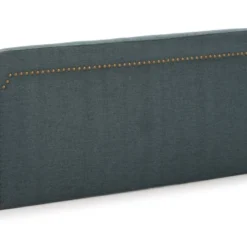 Tête De Lit Tapissée Leonor 160x60 Cm Bleu, Clous En Marron