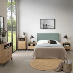 Tête De Lit Tapissée Miconos 140x60 Cm Couleur Vert, 8 Cm D'épaisseur -Sominova Soldes Boutique tete de lit et pont de lit 10759331