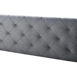 Tête De Lit Milano 160x60 Cm, Losanges En Tissu Gris, 8 Cm D'épaisseur