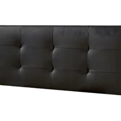 Tête De Lit Carla 150x60 Cm Noir, Rembourrée De Mousse