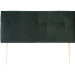 Tête De Lit Tapissée Napoles 140x100 Cm Vert, Velours, Pieds En Bois -Sominova Soldes Boutique tete de lit et pont de lit 10760449