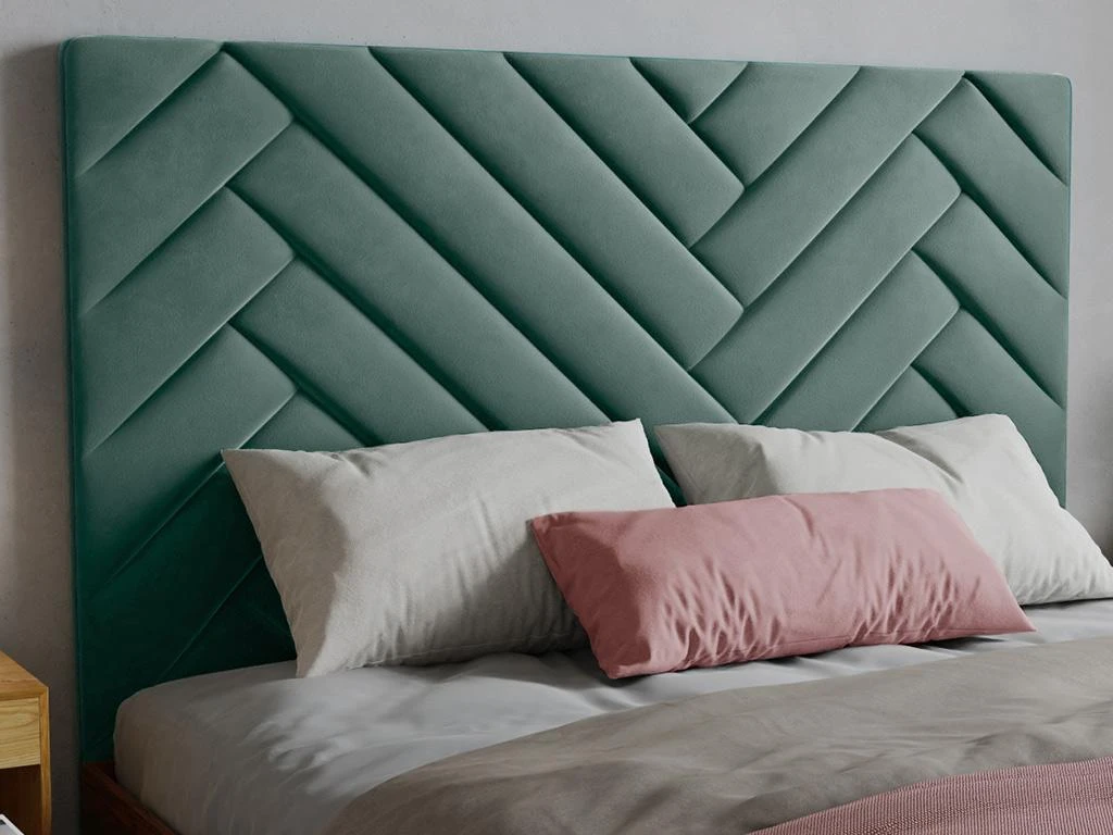 Tête De Lit 170 Cm - Velours - Bleu Canard - SUKIALI 6 Tête De Lit 170 Cm - Velours - Bleu Canard - SUKIALI – Image 4