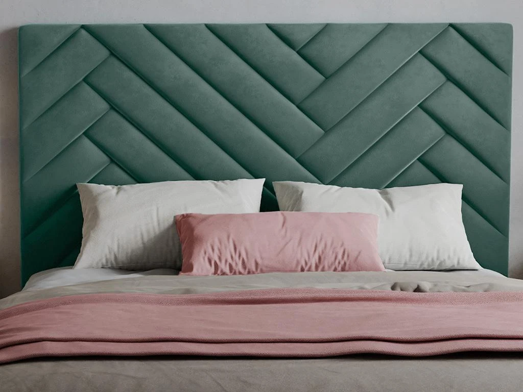 Tête De Lit 170 Cm - Velours - Bleu Canard - SUKIALI 5 Tête De Lit 170 Cm - Velours - Bleu Canard - SUKIALI – Image 3