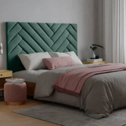 Tête De Lit 170 Cm - Velours - Bleu Canard - SUKIALI