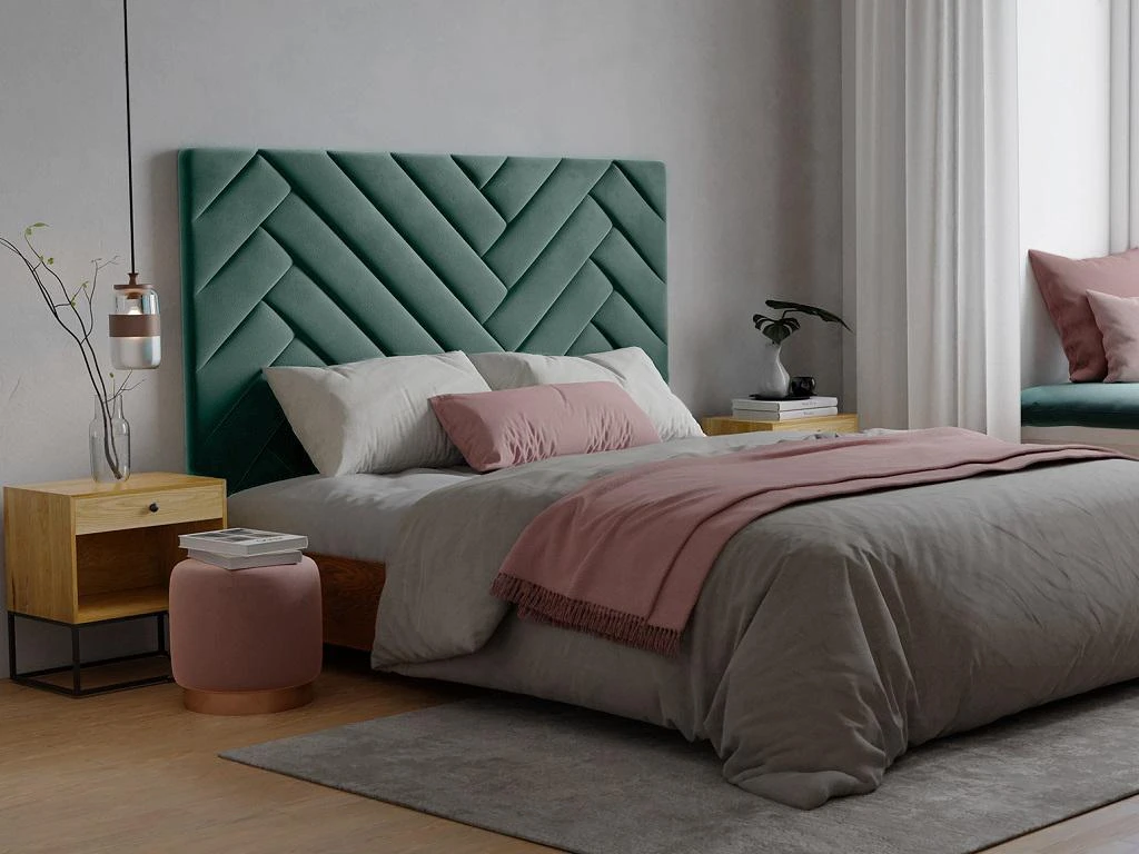 Tête De Lit 170 Cm - Velours - Bleu Canard - SUKIALI 3 Tête De Lit 170 Cm - Velours - Bleu Canard - SUKIALI