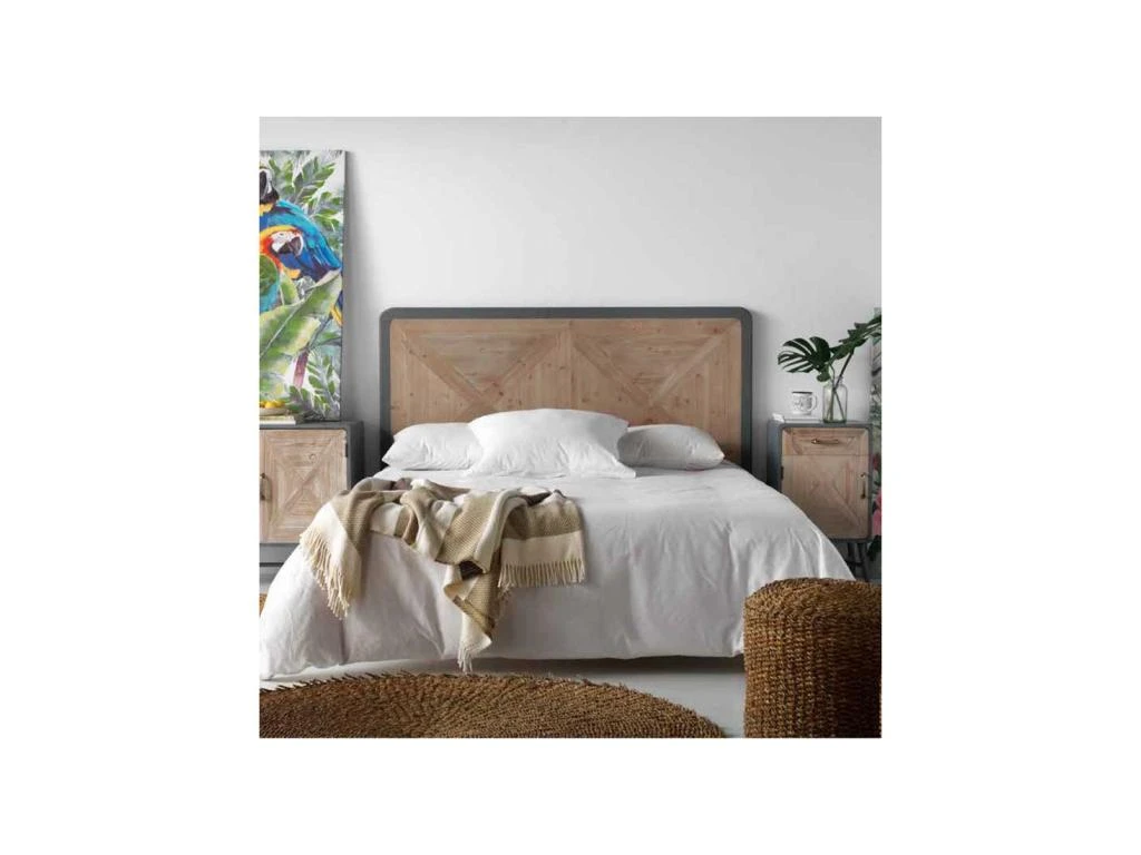 Tête De Lit 110 Cm Bois/Gris - ANNETTE 4 Tête De Lit 110 Cm Bois/Gris - ANNETTE – Image 2