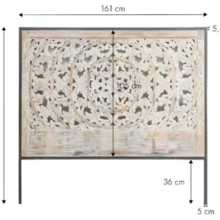 Tête De Lit En Bois De Manguier Blanchi Lila -Sominova Soldes Boutique tete de lit et pont de lit 12498599