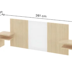 Tête De Lit HUGO 160 - Blanc Et Chêne Clair - TEMAHOME -Sominova Soldes Boutique tete de lit et pont de lit 12514697