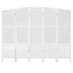 ELISE - Tête De Lit Volets 160cm Bois De Paulownia Blanc