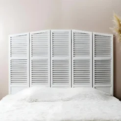 ELISE - Tête De Lit Volets 160cm Bois De Paulownia Blanc -Sominova Soldes Boutique tete de lit et pont de lit 12599061