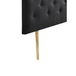 Tête De Lit 140x100 Cm, Capitonnée Tissu Noir, Epaisseur 8 Cm -Sominova Soldes Boutique tete de lit et pont de lit 13016709