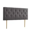 Tête De Lit 140x100 Cm, Capitonnée Tissu Gris, Epaisseur 8 Cm -Sominova Soldes Boutique tete de lit et pont de lit 13016713