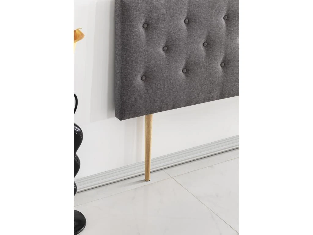 Tête De Lit 140x100 Cm, Capitonnée Tissu Gris, Epaisseur 8 Cm 6 Tête De Lit 140x100 Cm, Capitonnée Tissu Gris, Epaisseur 8 Cm – Image 4
