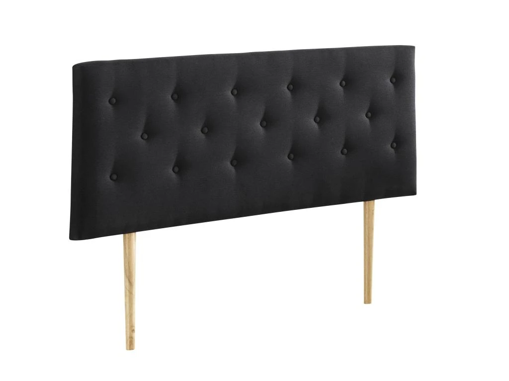 Tête De Lit 160x100 Cm, Capitonnée Tissu Noir, Epaisseur 8 Cm 3 Tête De Lit 160x100 Cm, Capitonnée Tissu Noir, Epaisseur 8 Cm