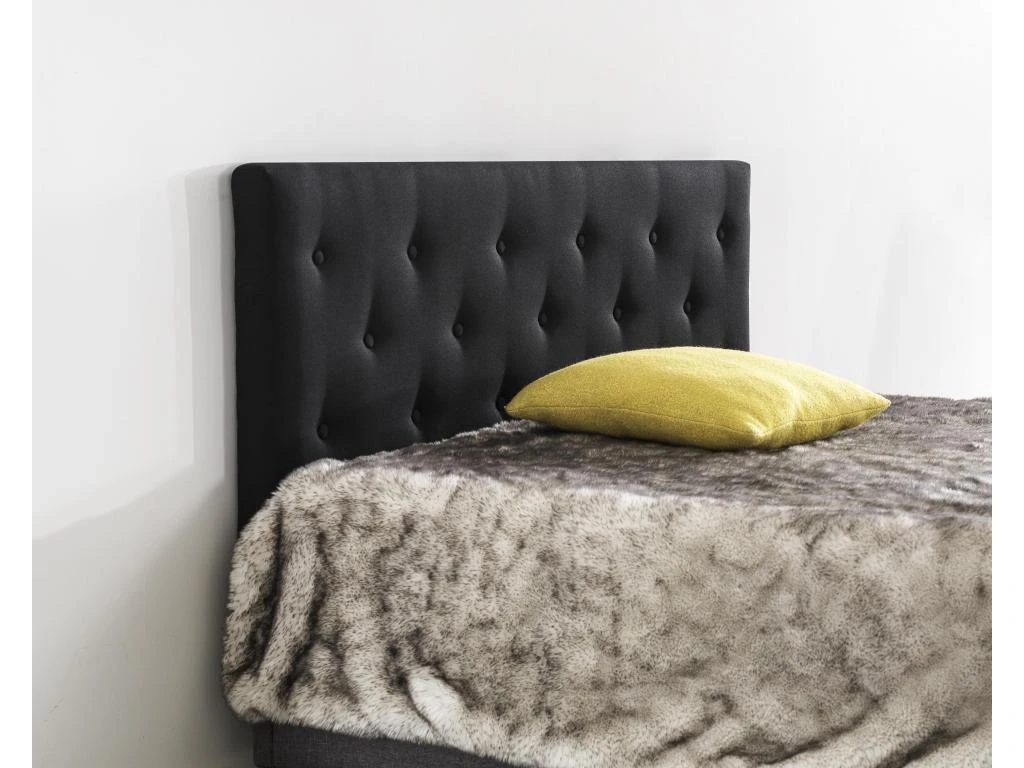 Tête De Lit 160x100 Cm, Capitonnée Tissu Noir, Epaisseur 8 Cm 4 Tête De Lit 160x100 Cm, Capitonnée Tissu Noir, Epaisseur 8 Cm – Image 2
