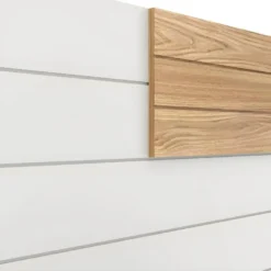 Tête De Lit Avec Chevets Freeda Blanc Et Bois 160 Cm -Sominova Soldes Boutique tete de lit et pont de lit 13077963