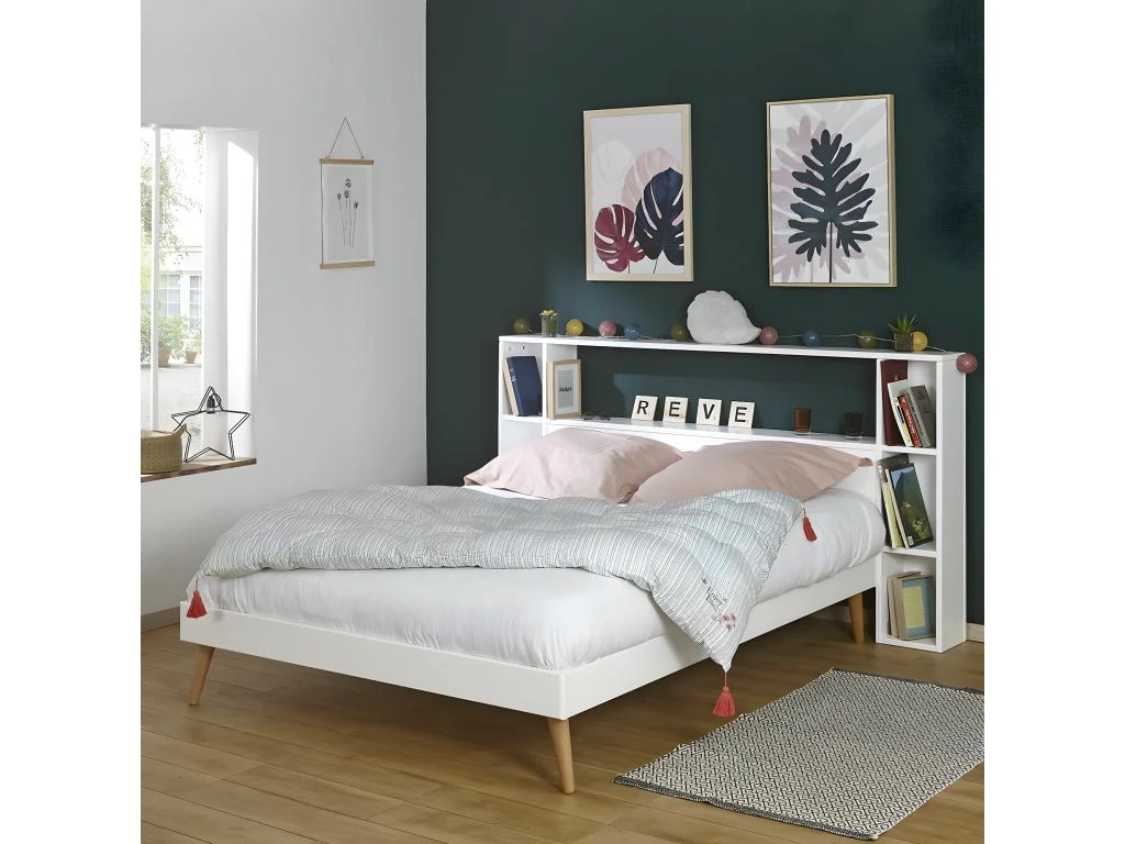Tête De Lit Avec Rangements Zao Blanc 140 Cm 5 Tête De Lit Avec Rangements Zao Blanc 140 Cm – Image 3