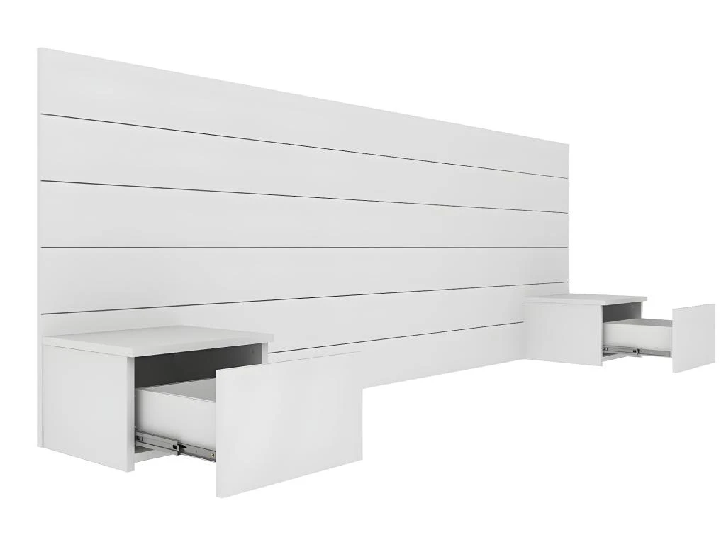 Tête De Lit Avec Chevets Friz Blanc 160 Cm 4 Tête De Lit Avec Chevets Friz Blanc 160 Cm – Image 2