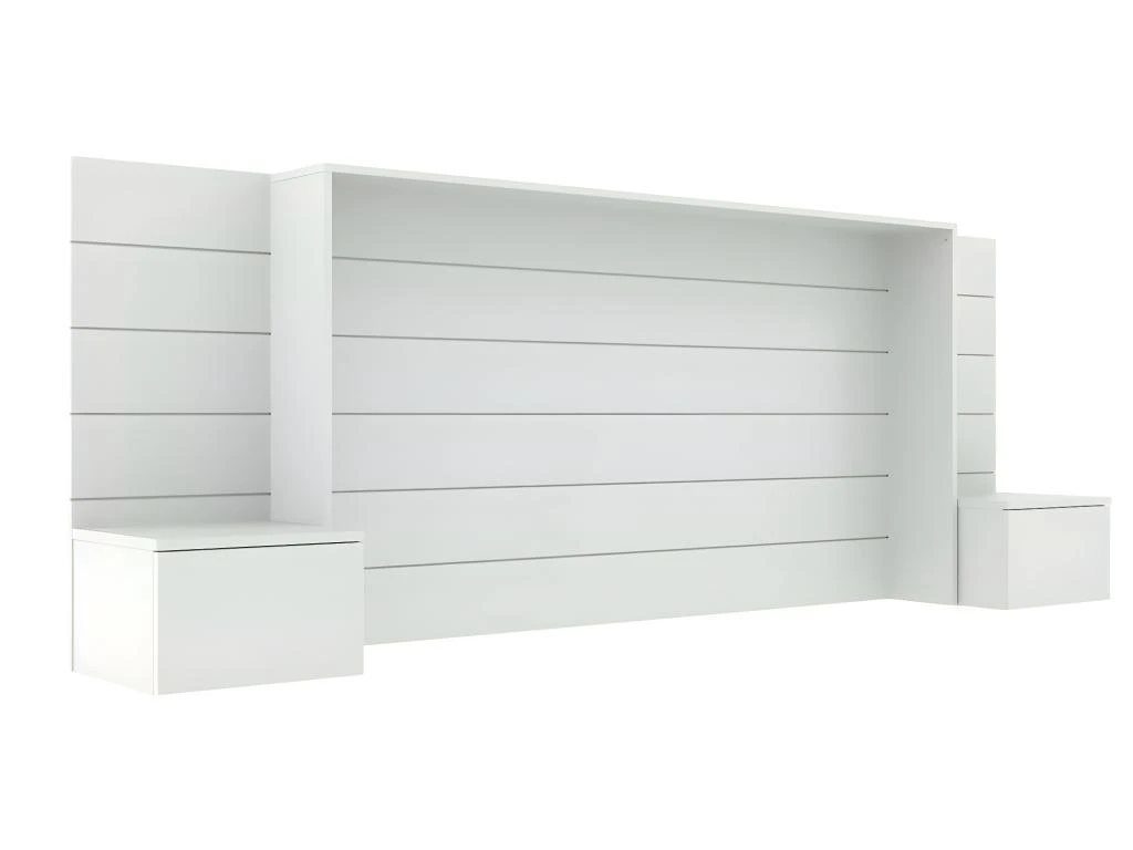 Tête De Lit Avec Chevets Faro Blanc 160 Cm 3 Tête De Lit Avec Chevets Faro Blanc 160 Cm