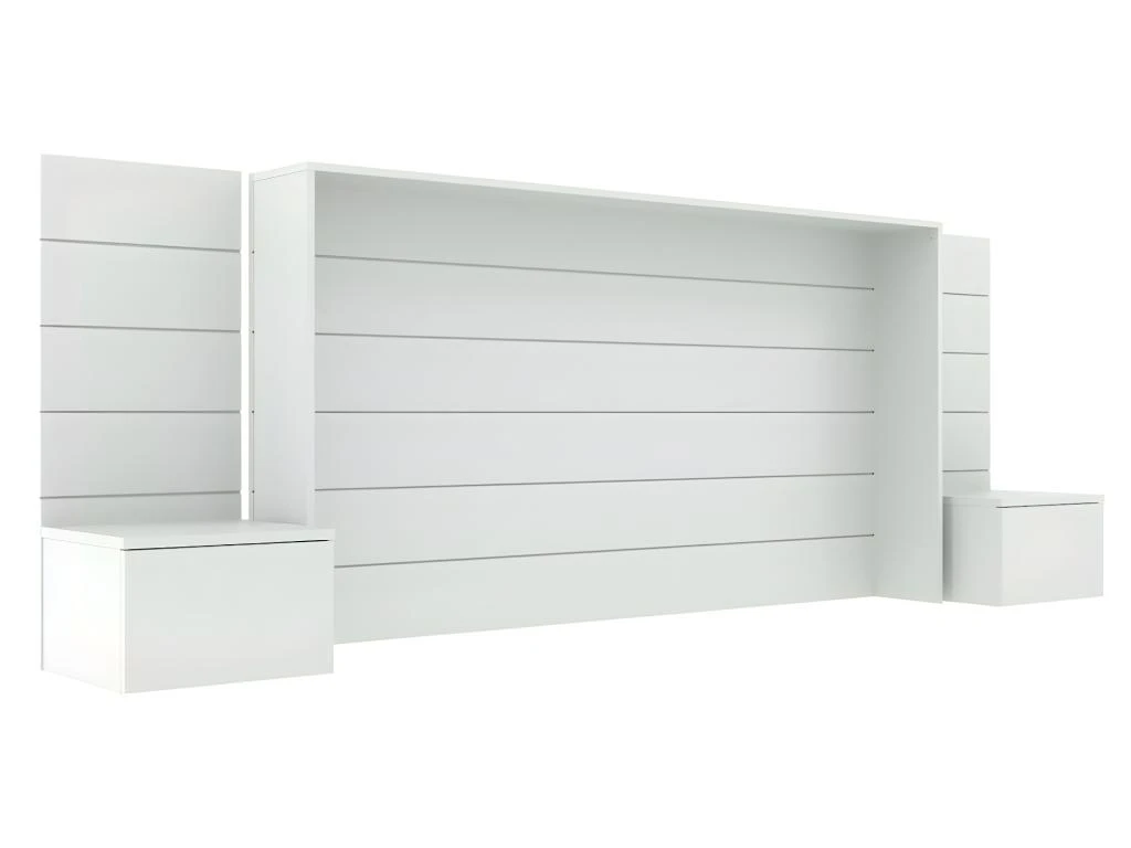 Tête De Lit Avec Chevets Faro Blanc 160 Cm 4 Tête De Lit Avec Chevets Faro Blanc 160 Cm – Image 2