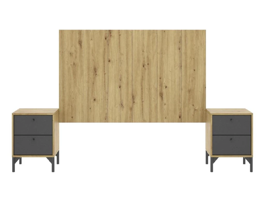 Ensemble De Tête De Lit Avec 2 Tables De Chevet - Longueur 40-159.6 X Profondeur 33-3.5 X Hauteur 47.5-78.8 Cm 6 Ensemble De Tête De Lit Avec 2 Tables De Chevet - Longueur 40-159.6 X Profondeur 33-3.5 X Hauteur 47.5-78.8 Cm – Image 4