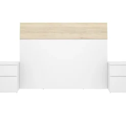 Ensemble De Tête De Lit Avec 2 Table De Chevet En Panneaux De Particules Mélaminés-Longueur 261 X Profondeur 34 X Hauteur 100.2 Cm -Sominova Soldes Boutique tete de lit et pont de lit 13141503