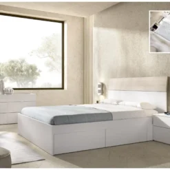 Ensemble De Tête De Lit Avec 2 Table De Chevet En Panneaux De Particules Mélaminés-Longueur 261 X Profondeur 34 X Hauteur 100.2 Cm -Sominova Soldes Boutique tete de lit et pont de lit 13141505