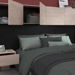 Pont De Lit Avec Rangements Et Chevets - L245 Cm - Coloris : Naturel Et Noir - AMBRILA 15 Pont De Lit Avec Rangements Et Chevets - L245 Cm - Coloris : Naturel Et Noir - AMBRILA -Sominova Soldes Boutique tete de lit et pont de lit 14023339