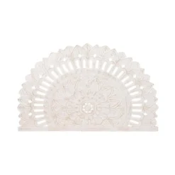 Tête De Lit Arrondie 155 Cm Bois/Blanc Cassé - ANGOLA