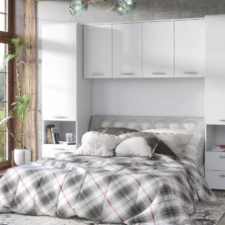 Pont De Lit Avec Rangements - L261 Cm - Blanc - RUMELI