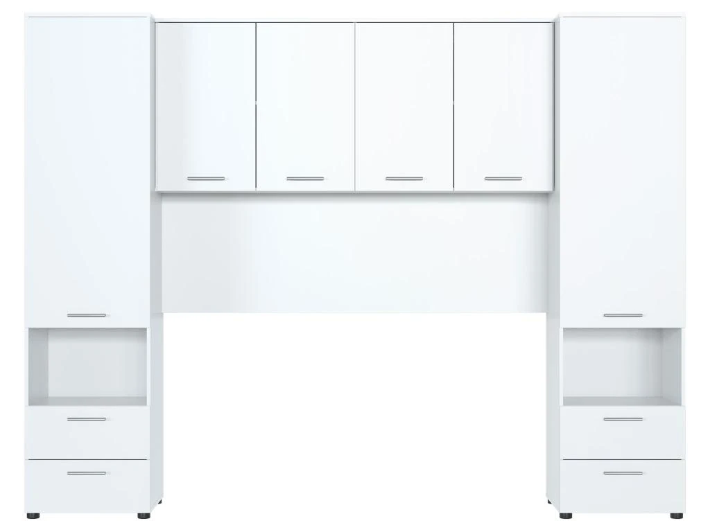 Pont De Lit Avec Rangements - L261 Cm - Blanc - RUMELI 8 Pont De Lit Avec Rangements - L261 Cm - Blanc - RUMELI â Image 6