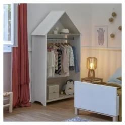 Tête De Lit Cabane Blanc/Bois - CIEL -Sominova Soldes Boutique tete de lit et pont de lit 17627459