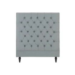 Tête De Lit Tapissée 109 Cm Bois/Tissu Gris Bleu - PINADA