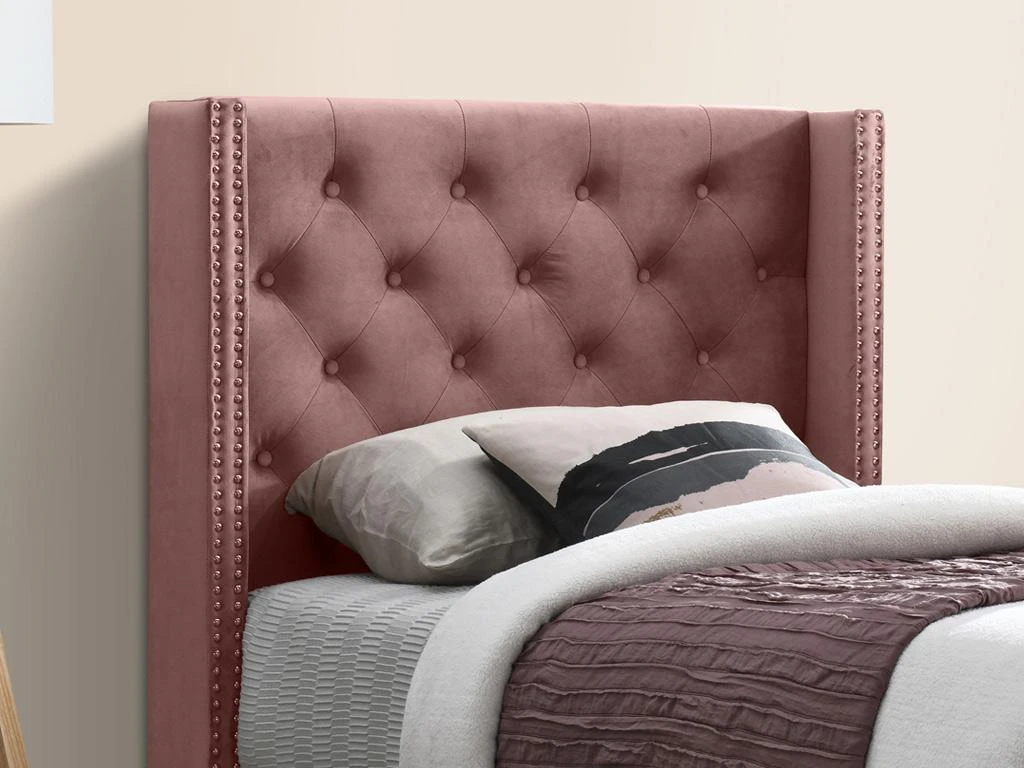 Tête De Lit Capitonnée - 100 Cm - Velours - Rose - MASSIMO 4 Tête De Lit Capitonnée - 100 Cm - Velours - Rose - MASSIMO – Image 2