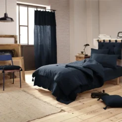 OUREA - Coussin De Tête De Lit Avec Passants 50x80cm Gaze De Coton Minuit -Sominova Soldes Boutique tete de lit et pont de lit 19783871