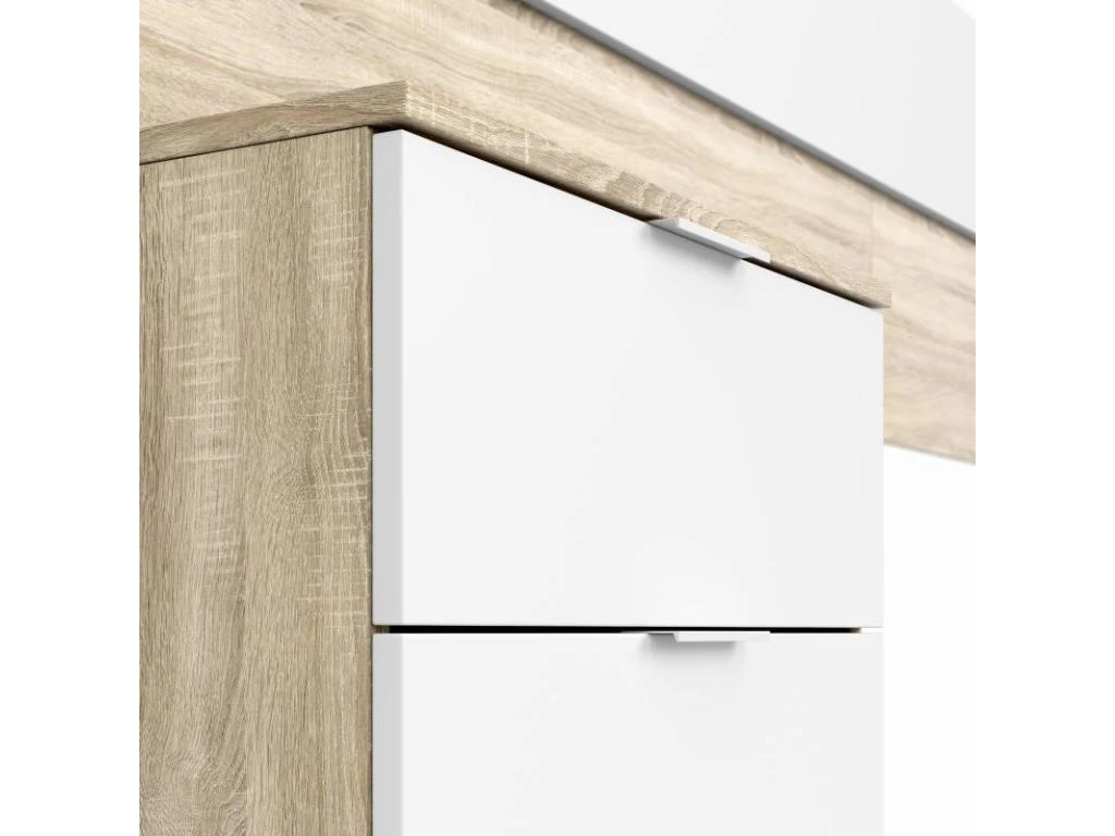 Tête De Lit Avec Chevets Chêne Et Blanc - NEEN 8 Tête De Lit Avec Chevets Chêne Et Blanc - NEEN – Image 6