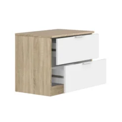 Tête De Lit Avec Chevets Chêne Et Blanc - NEEN 17 Tête De Lit Avec Chevets Chêne Et Blanc - NEEN -Sominova Soldes Boutique tete de lit et pont de lit 20002921