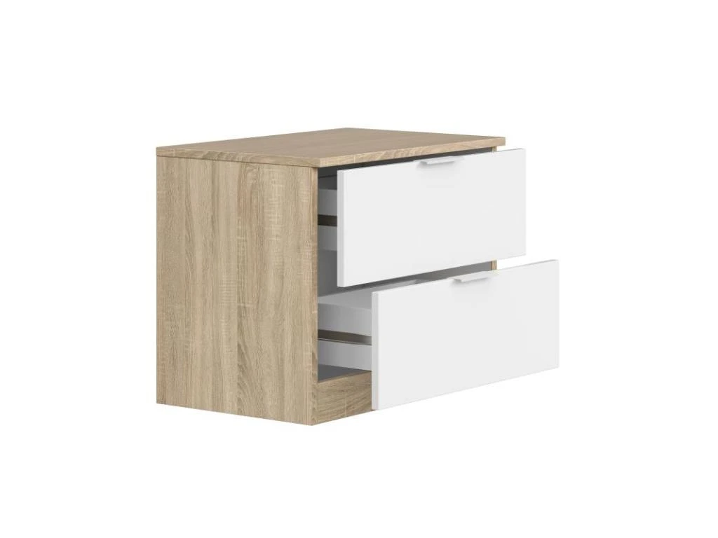 Tête De Lit Avec Chevets Chêne Et Blanc - NEEN 10 Tête De Lit Avec Chevets Chêne Et Blanc - NEEN – Image 8