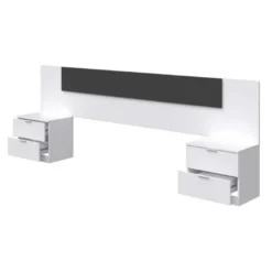 Tête De Lit Avec Chevets Blanc Et Gris - NEEN 14 Tête De Lit Avec Chevets Blanc Et Gris - NEEN -Sominova Soldes Boutique tete de lit et pont de lit 20002939